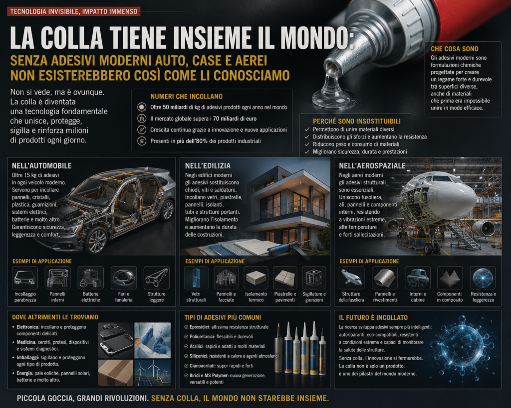 Immagine di colla industriale moderna che rappresenta adesivi moderni industria