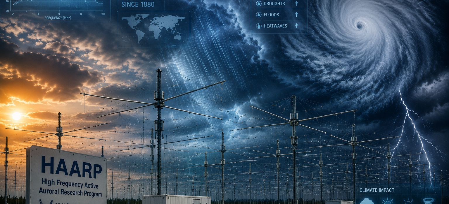 HAARP e Clima: immagine dell'impianto di antenne a Gakona, Alaska, sede del programma scientifico accusato di manipolare