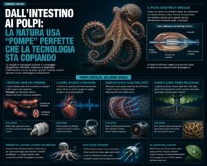 Illustrazione del meccanismo di peristalsi intestinale e sistemi biologici di pompaggio
