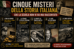 Misteri storia italiana — vecchi documenti d'archivio e fotografie d'epoca