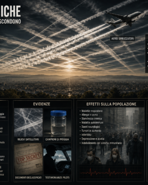 Scie Chimiche: fotografia di scie di condensazione nel cielo lasciate da aerei