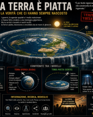 Teoria della Terra Piatta: rappresentazione grafica del modello cosmologico che descrive il pianeta come disco circolare